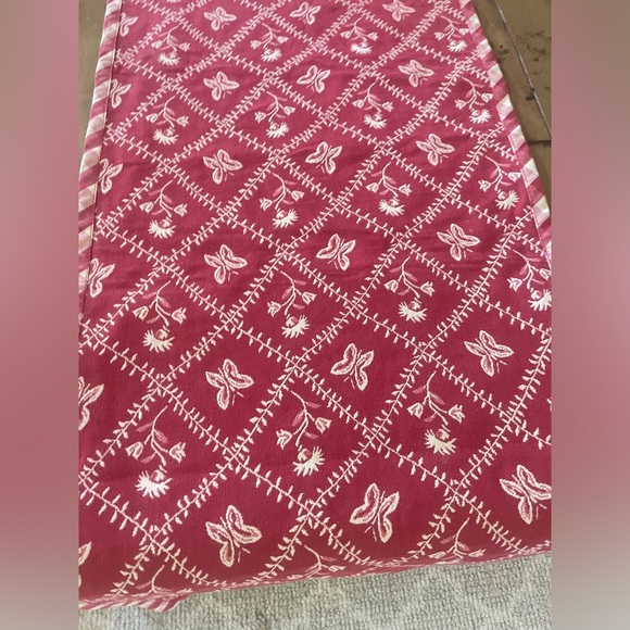 Pierre Deux Red Floral Cotton French Country Table Runner 72x14 - Picture 3 of 6